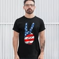 thumbnail image 3 of Tee Hunt Patriotic Victory Sign T-shirt American Flag USA Independence Day Men's Tee, 3 of 5