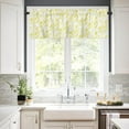 thumbnail image 3 of 3 Piece Ombre Bamboo Texture Kitchen Curtains, Tier and Valance Rod Pocket Window Curtains Set Yellow Watercolor Cafe Curtains for Kitchen Valances Window Treatment 54X18in+27x36in×2, 3 of 5