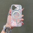 thumbnail image 5 of Magnetic for iPhone 17 Pro Max Case,Compatible with MagSafe, Cute Flower Floral Design iPhone 17 Pro Max Case for Women Girls, Slim Shockproof Soft TPU Bumper Hard PC Back Phone Case,A, 5 of 7