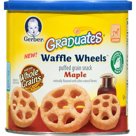 Gerber Graduates Waffle Wheels Maple Puffed Grain Snack, 1.48 oz