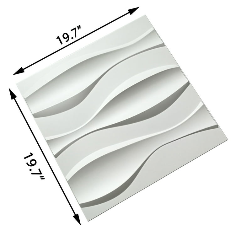 Art3d Wave White 3D Wall Panel Paintable Wall Paneling 19.7 in. x 19.7 in.  (32 sq.ft./box) A10hd002 - The Home Depot