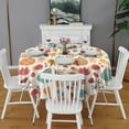 thumbnail image 2 of Fall Leaves Pumpkin Round Tablecloth 60" X 60",Wrinkle Wipeable Table Cloth for Kitchen Dining Room Picnic Patio Party, 2 of 6