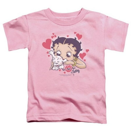 

Trevco Boop-Puppy Love - Short Sleeve Toddler Tee - Pink- Medium 3T