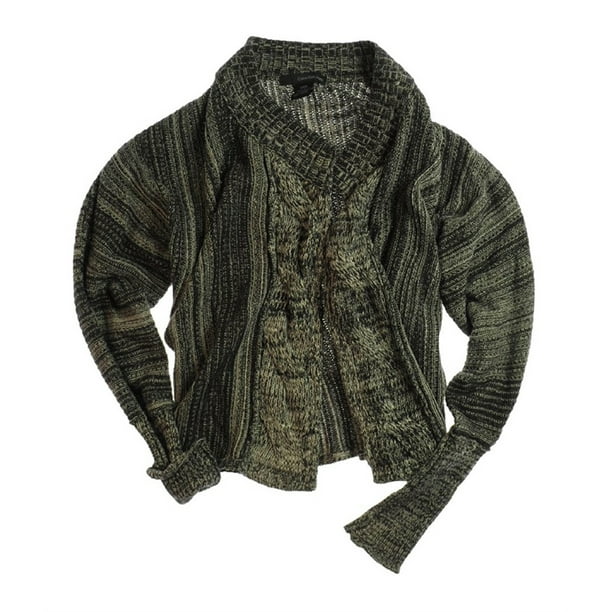 Calvin Klein Suéter cárdigan de manga larga para mujer, negro