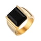 thumbnail image 2 of Anillo de acero de titanio, joyería de acero inoxidable Artificial Rectangular, piedra de dedo de acero, ónices, regalos de personalidad de Ropa, zapatos y accesorios Miscelánea Negro Piedra Oro Qarigey AP015066-01, 2 of 6