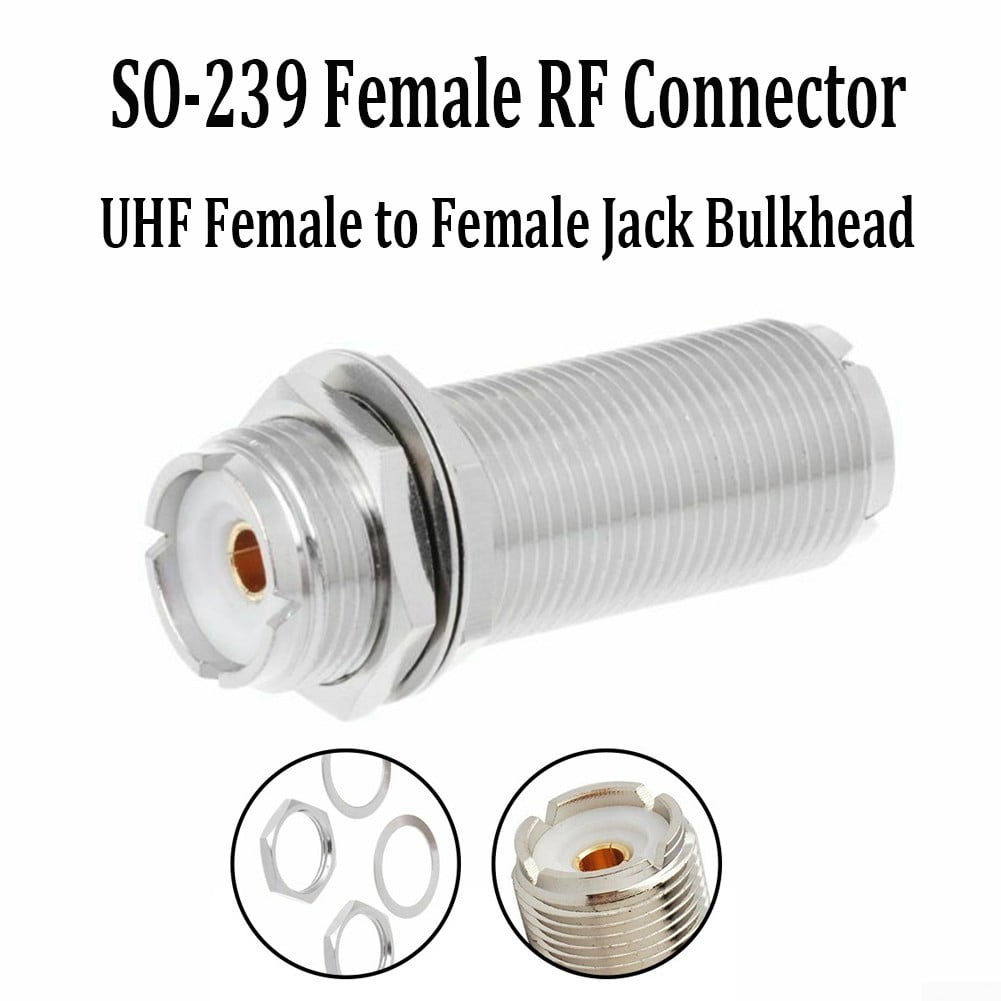 5 Pk UHF Female Jack to Female Jack Bulkhead Teflon RF Coaxial Adapter Connector 