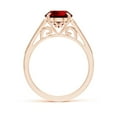 thumbnail image 2 of ANGARA Lab Grown 3.3 Ct Aeon Vintage Inspired Ruby Engagement Ring with Milgrain for Women in 14K Rose Gold (Size-10x8mm) | July Birthstone, Anniversary, Jewelry Gift for Women | Lab-Grown Ruby Ring, 2 of 7