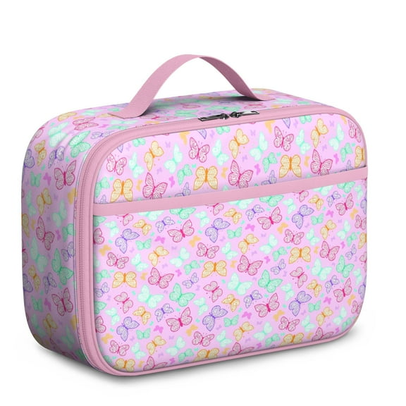 Fashion Lunch Bag – Colorful Cute Floral Butterfly Pattern Insulated Lunch Tote for School and Travel