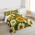 thumbnail image 3 of Manfei Daisy Sunflower Bedding Comforter Set 2pcs for Girls, Floral Flower Twin Comforter Sets, Green Leaves Bedding Set, Luxury Bedroom Decor, 3 of 8