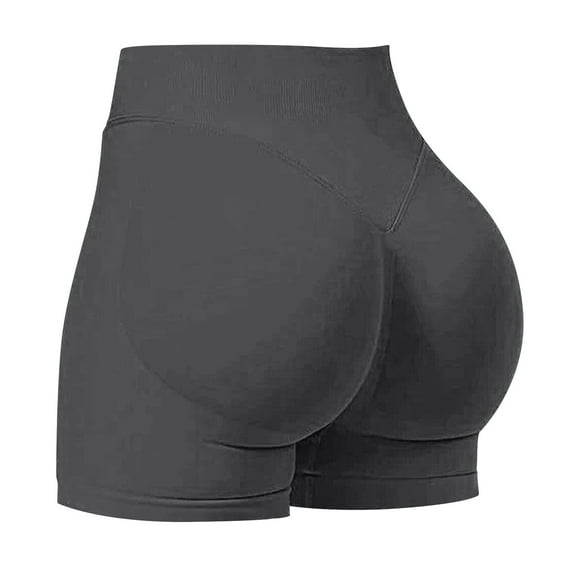 Gspmoly Gym Shorts Women, Women Workout Butt Lifting Gym Shorts Seamless Butt Lifting Cycling Shorts Plus Size Shorts up to 65% Off Dark Gray L