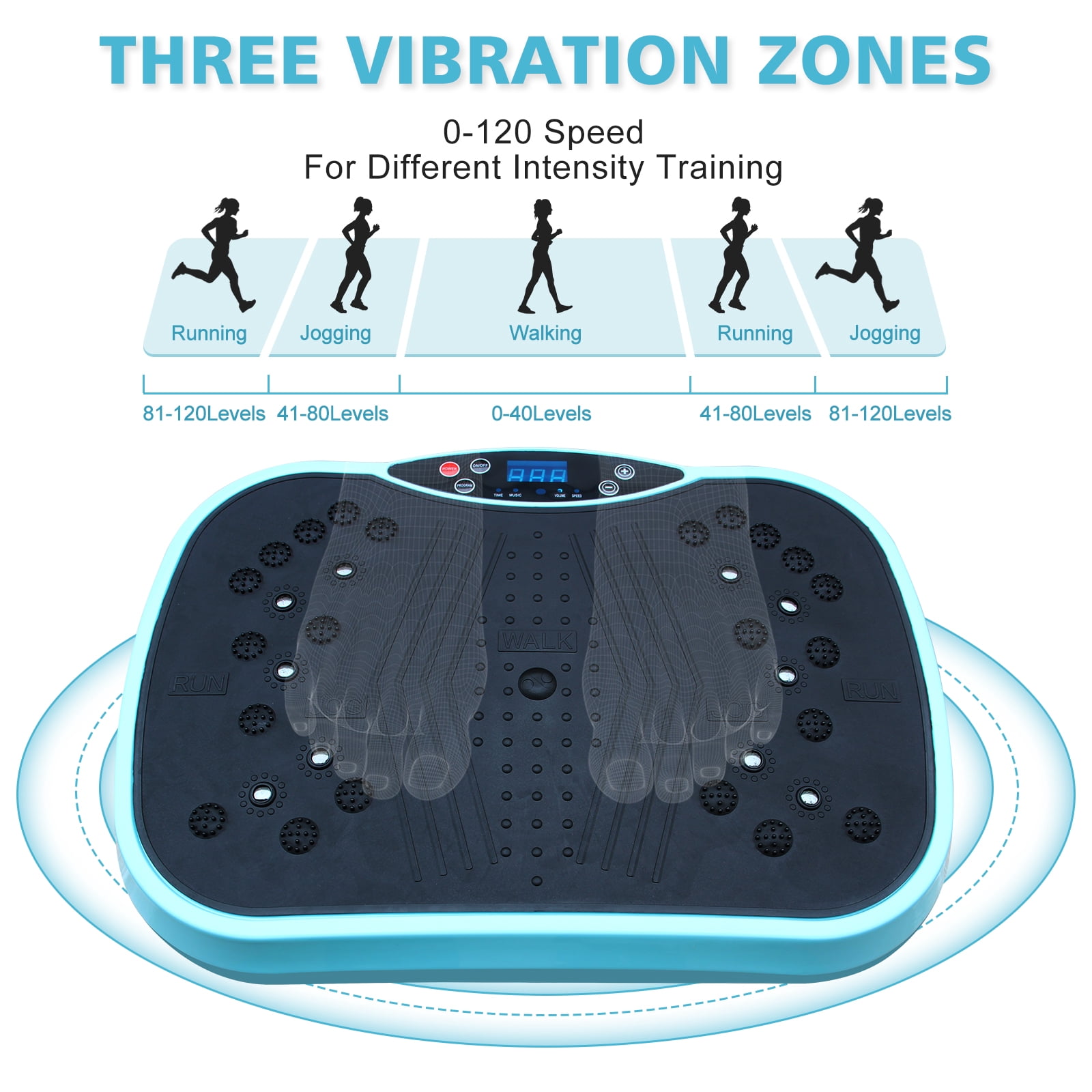 SHINPT Vibration Plate Exercise Machine, Workout Equipment with Resistance Band, Vibration Plate for Lymphatic Drainage, Vibrating Plate Exercise Machine for Weight Loss, Cardio Equipment