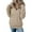#068 Khaki, variant on 3XL-5XL Big and Tall Women's Quarter Zip Pullover Tops, Off Shoulder Cuffed Half Zipper Sweatshirt with Kangaroo Pocket