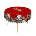 thumbnail image 5 of Lfeey Merry Christmas Snowman Round Tablecloth, Tabletop for Xmas Winter Holiday, 60" Round, 5 of 6