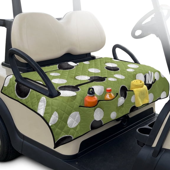 LedBack 30 x 51 In Golf Cart Seat Towel Covers Non-Slip Heavy Duty Golf Cart Blanket Seat Covers with Pockets Travel Ready Design, Easy to Clean & Install
