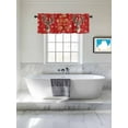 thumbnail image 4 of Christmas Elk Valances for Windows, Rustic Xmas Deer with Bird Leaf Snowflakes Red Light Filtering Window Treatment Valances, Rod Pocket Small Curtains for Kitchen/Bathroom, 60"x18", 4 of 9