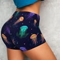 thumbnail image 4 of Wukai Sea Jellyfish Print Pack Biker Shorts for Women Yoga Workout Gym Running Scrunch Active Shorts-Large, 4 of 8
