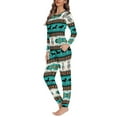 thumbnail image 2 of Renewold Trendy Pajamas for Women Long Sleeve Scoop Neck Comfortable Nightwear Winter Night Aztec Horses Dreamcatchers Sleepwear Casual Sport Jogger Walking Lounge Set Size 4XL, 2 of 5