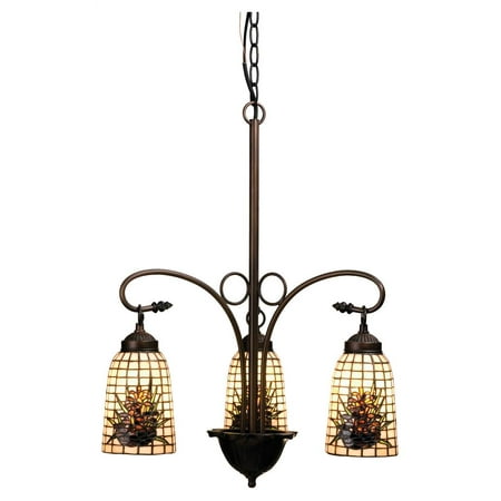 

3-Light Pine Barons Chandelier
