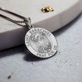 thumbnail image 6 of Picturesongold.Com Saint Barachiel Round Religious Medal Necklace Pendants - 3/4 inch Size of a Nickel - Solid 14K White Gold, 6 of 6