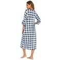 thumbnail image 5 of fheaev House Coat Or Duster Or Bathrobe For Woman Robes Zipper Robe 3/4 Sleeve Nightgown Sleepwear Duster Housecoats Knee Length Nightgown With Pockets Loose Pajamas, 5 of 5