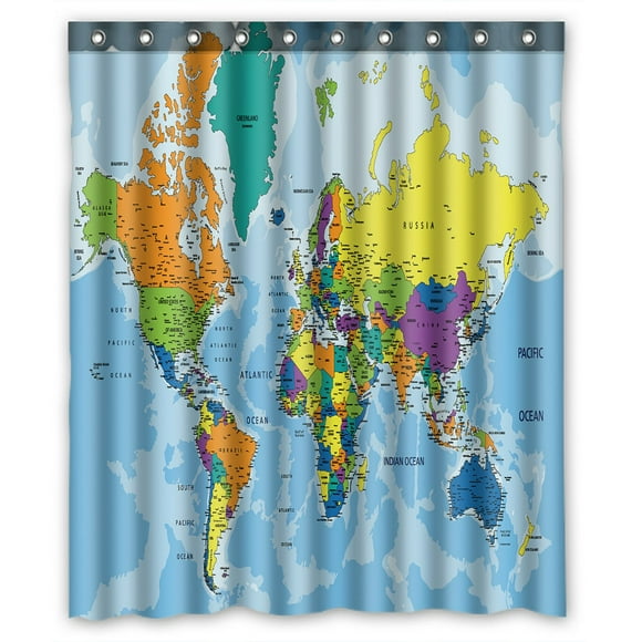 Map The World Shower Curtain, Disney World Map Shower Curtain