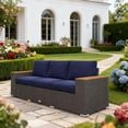 thumbnail image 6 of Patio Furniture 3-Seat PE Rattan Wicker Sofa Outdoor Patio Sofa with Cushions,Outdoor Sofa, 6 of 8