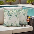 thumbnail image 4 of Sage Green Eucalyptus Leaf Outdoor Pillow Covers Pack of 2 Spring Summer Botanical Retro Waterproof Throw Pillow Covers Decorative Cushion Cases for Patio Garden Tent Balcony Couch 16x16 inch, 4 of 9
