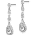 thumbnail image 2 of Sterling Silver Rhodium & Diam. Teardrop Post Dangle Earrings (25 X 6) Made In India qe10514, 2 of 5