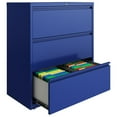 thumbnail image 5 of Home Square Set of 2 36-in 3 Drawer Metal Lateral File Cabinet Classic Blue, 5 of 7