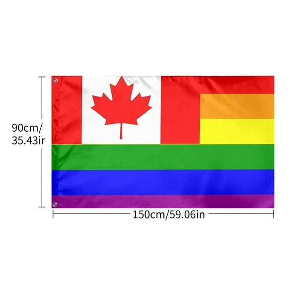 jovati 3x5 Ft Rainbow Maple Flag Canadian Character Flags With