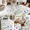 thumbnail image 6 of Pink Blue Floral Area Rugs 5x7 for Living Room, Farmhouse Garden Flowers Botanical Non Slip Washable Rug Runner, Low Pile Indoor Floor Carpet Mat Bathroom Rugs for Bedroom, Kids Room, 6 of 9