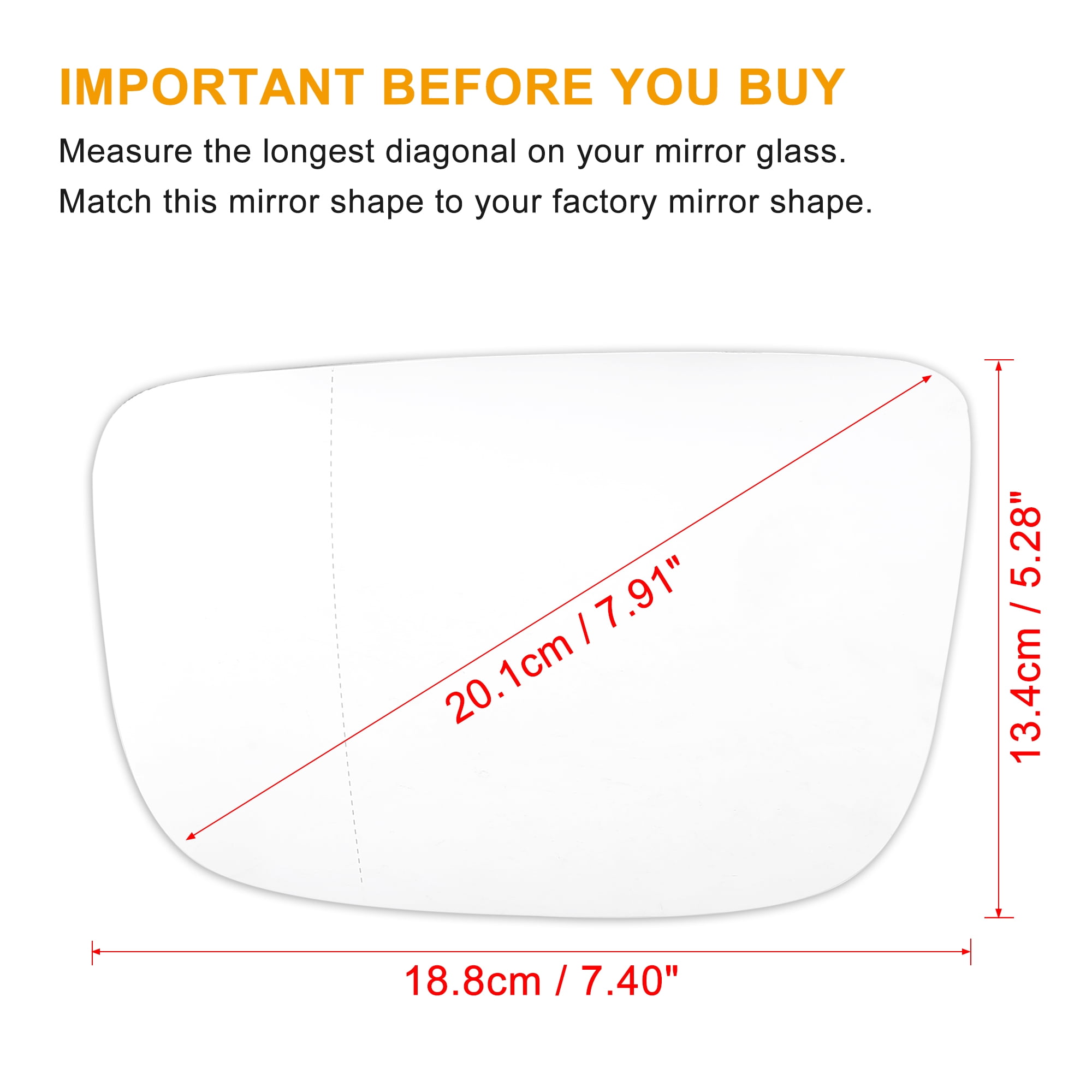 Unique Bargains Car Rearview Left Side Heated Mirror Glass Backing Plate