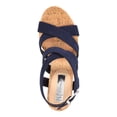 thumbnail image 3 of INC Womens Navy 1/2" Platform Stretch Adjustable Strappy Padded Landor Round Toe Wedge Buckle Slingback Sandal 11 M, 3 of 4