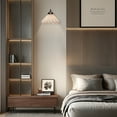 thumbnail image 5 of Modern Two-Tone Brass Finish Wall Sconce, Natural Linen Pleated Fabric Lampshade, Indoor Wall Lamp for Living Room, Bedroom, Dining Room, 5 of 10