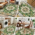 thumbnail image 5 of Green Boho Runner Rug 2.7x5 FT, Non Slip Entryway Carpet, Farmhouse Tribal Vintage Tribal Texture Washable Soft Floor Carpet Entrance Mat Non-Shedding Throw Rug for Hallway Laundry Room Bedside, 5 of 9