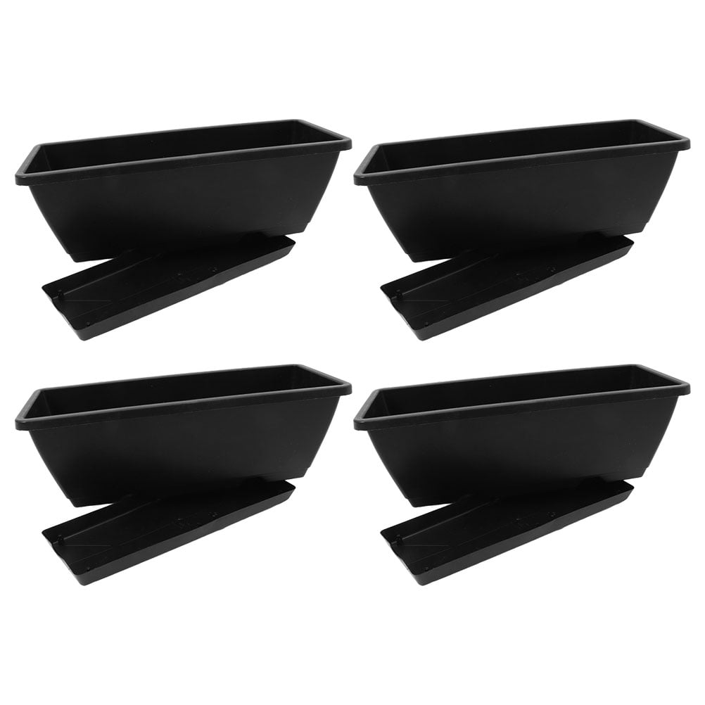 FRCOLOR 4pcs Window Box Planter Vegetable Flower Planter Box Rectangular Flower Pot  Window Box Planters Vegetable Growing Pot Flower Pot Flower Container