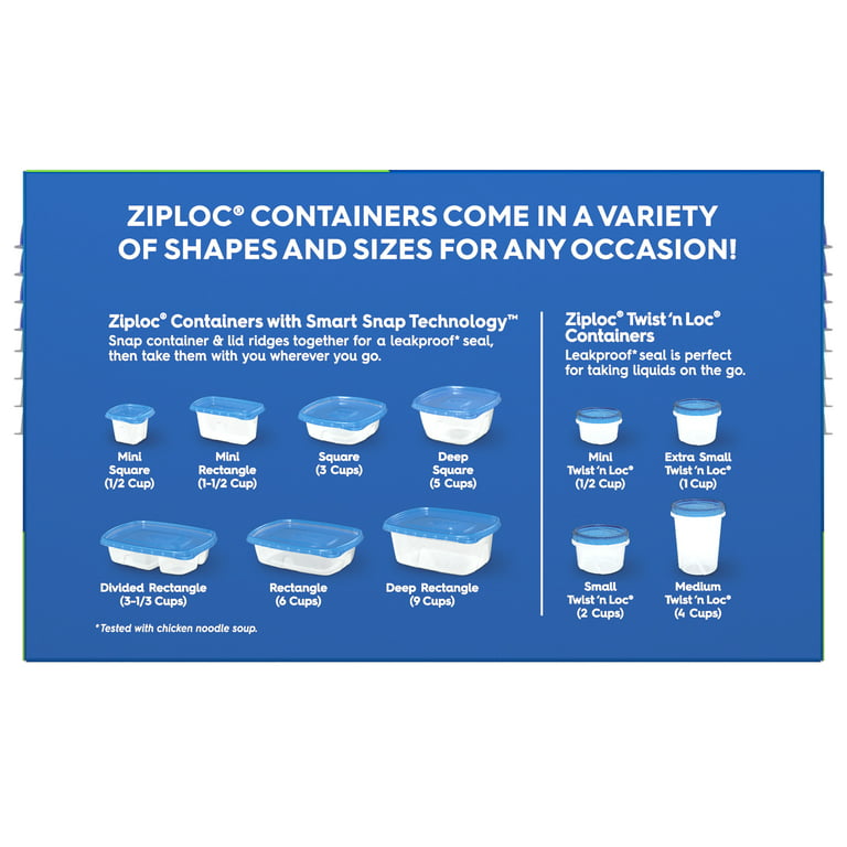 Ziploc® Brand, Food Storage Containers with Lids, Smart Snap, Divided  Rectangle, 2 ct 