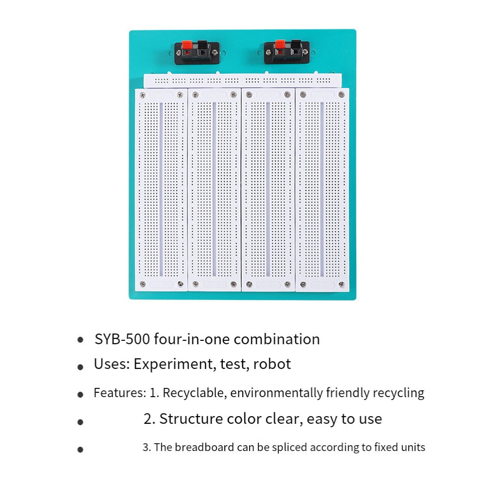 Syb-500 4 In 1 700 Solderless Points Breadboard Tiepoint Pcb Solderless Bread Board Power Supply Module Replacement Spare Parts