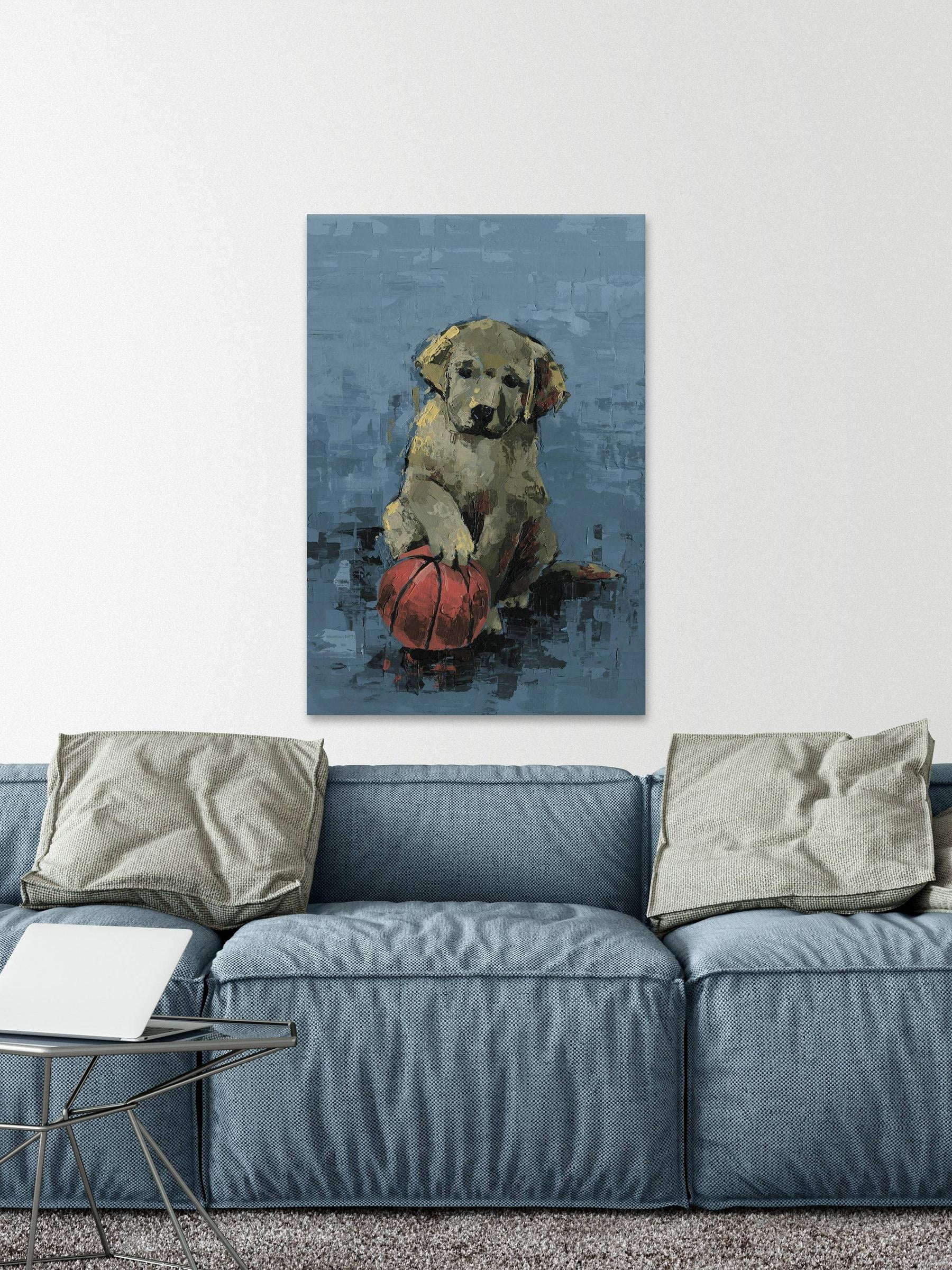 Marmont Hill Dribbling Dog Canvas Wall Art