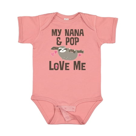 

Inktastic Nana and Pop Love Me Sloth Gift Baby Girl Bodysuit