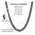 thumbnail image 3 of Collar Cadena Estilo Cubano Unisex Acero Inoxidable Xtellar Negro, 3 of 4