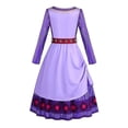 thumbnail image 3 of Película Deseo Princesa Disfraz Niños Asha Vestido Niñas Cosplay Niños Carnaval Fiesta de Cumpleaños Ropa Púrpura Niño Ropa Larga Cinturón Alta Calidad LTX, 3 of 5
