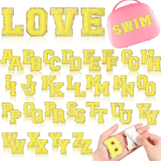 52 parches autoadhesivos de chenilla con letras de felpilla de WILLBOND, 5,5 cm