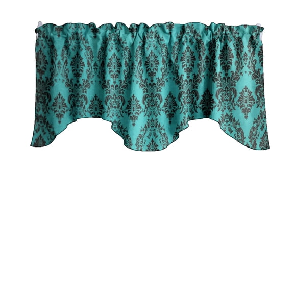 Damask Taffeta Scalloped Valance Curtain Window Treatment Kitchen Home Décor 58" Wide / 20" Tall