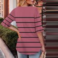 thumbnail image 3 of Blusas de Manga Corta para las Mujeres, Moda Verano Impreso, Blusas de Cuello Redondo, Chaqueta de Manga Corta para las Mujeres, 3 of 8