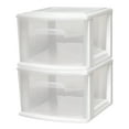 thumbnail image 1 of Homz Plastic 1 Drawer Medium Storage Cart, White Frame with Clear Drawer, 2 Pack, 1 of 8