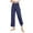 Blue, variant on Womens Leggings Classic Relaxed Slim Side Slit with Pockets Yoga Pants Elastic Spandex High Rise 7/8 Length Sweatpants Solid Pants for Ladies Butt Lifting Vacation Blue