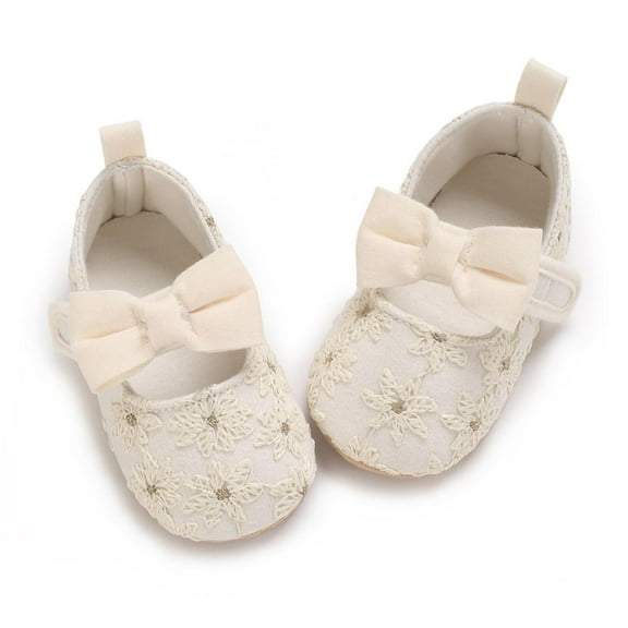 Utoimkio Baby Girls Dress Shoes Infant Cute Bowknot Flats Non-Slip Soft Sole Princess Shoes for Newborn 6-12 Months