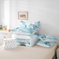 thumbnail image 6 of meiyoeat Sea Turtle 7Pcs Queen Bedding For Boys,Watercolor Blue Coral Bedding Comforter Set Queen For Kids,Reversible, 6 of 7