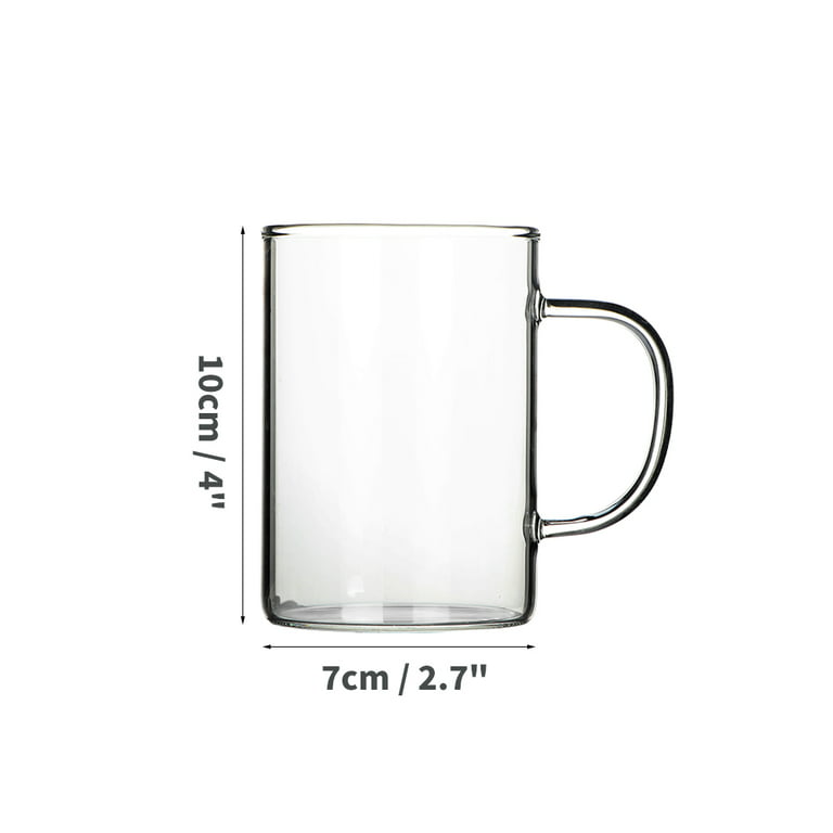 6-Pack 10 oz. Clear Glass Coffee Mugs with Thick Handles for Latte